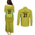 Golden Jaguars Football Custom Couples Matching Puletasi and Long Sleeve Button Shirt Proud of Guyana - Wonder Print Shop
