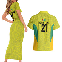 Golden Jaguars Football Custom Couples Matching Short Sleeve Bodycon Dress and Hawaiian Shirt Proud of Guyana - Wonder Print Shop
