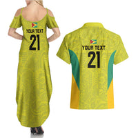 Golden Jaguars Football Custom Couples Matching Summer Maxi Dress and Hawaiian Shirt Proud of Guyana - Wonder Print Shop