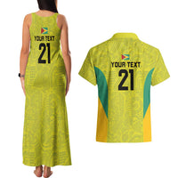 Golden Jaguars Football Custom Couples Matching Tank Maxi Dress and Hawaiian Shirt Proud of Guyana - Wonder Print Shop