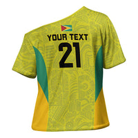 Golden Jaguars Football Custom Cross Shoulder Shirt Proud of Guyana - Wonder Print Shop