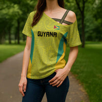 Golden Jaguars Football Custom Cross Shoulder Shirt Proud of Guyana - Wonder Print Shop