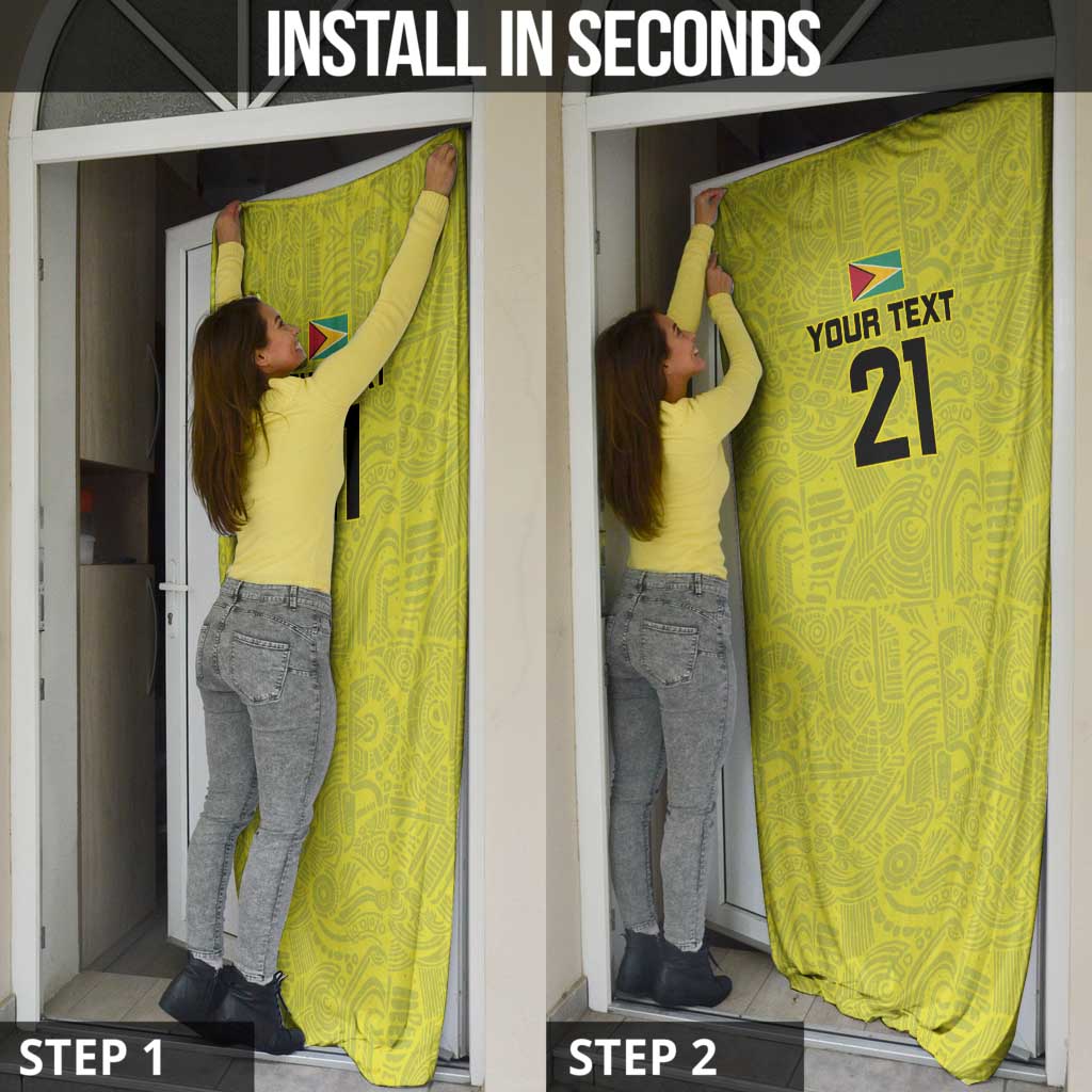 Golden Jaguars Football Custom Door Cover Proud of Guyana - Wonder Print Shop