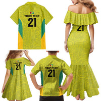 Golden Jaguars Football Custom Family Matching Mermaid Dress and Hawaiian Shirt Proud of Guyana - Wonder Print Shop