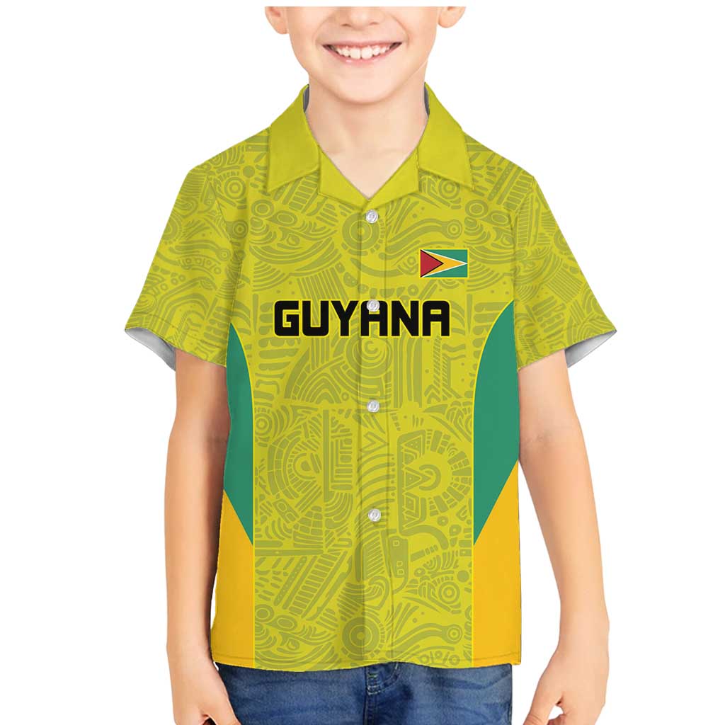 Golden Jaguars Football Custom Family Matching Mermaid Dress and Hawaiian Shirt Proud of Guyana - Wonder Print Shop