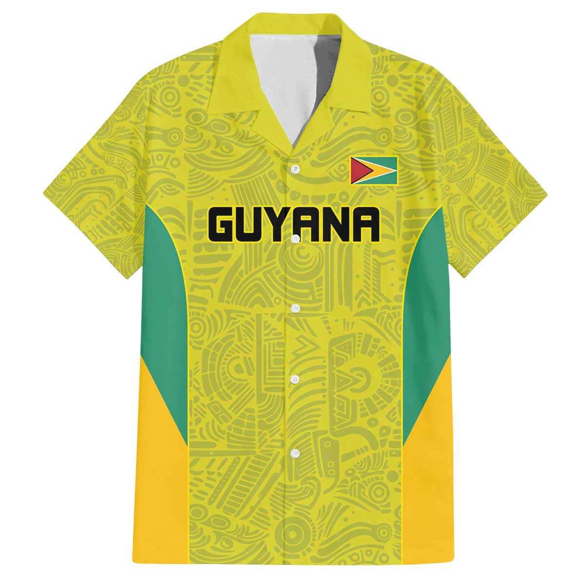 Golden Jaguars Football Custom Family Matching Off The Shoulder Long Sleeve Dress and Hawaiian Shirt Proud of Guyana - Wonder Print Shop
