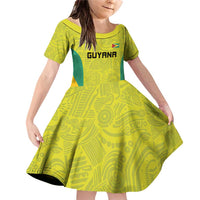 Golden Jaguars Football Custom Family Matching Off Shoulder Short Dress and Hawaiian Shirt Proud of Guyana - Wonder Print Shop