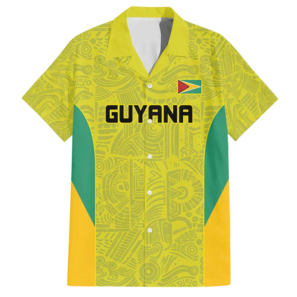 Golden Jaguars Football Custom Family Matching Short Sleeve Bodycon Dress and Hawaiian Shirt Proud of Guyana - Wonder Print Shop