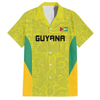 Golden Jaguars Football Custom Family Matching Short Sleeve Bodycon Dress and Hawaiian Shirt Proud of Guyana - Wonder Print Shop