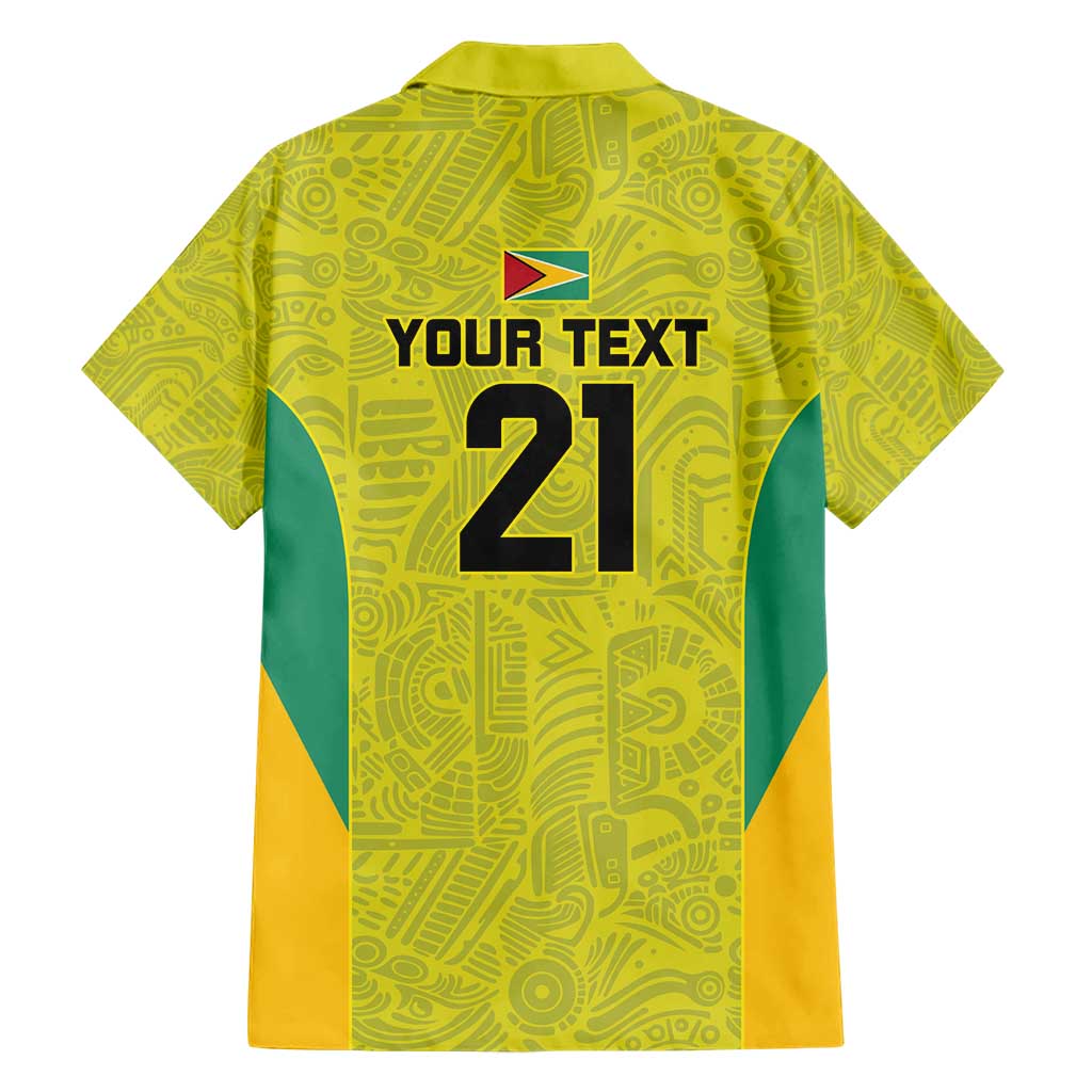 Golden Jaguars Football Custom Family Matching Short Sleeve Bodycon Dress and Hawaiian Shirt Proud of Guyana - Wonder Print Shop