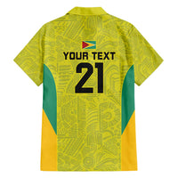 Golden Jaguars Football Custom Family Matching Short Sleeve Bodycon Dress and Hawaiian Shirt Proud of Guyana - Wonder Print Shop