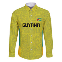 Golden Jaguars Football Custom Family Matching Short Sleeve Bodycon Dress and Hawaiian Shirt Proud of Guyana - Wonder Print Shop