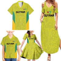 Golden Jaguars Football Custom Family Matching Summer Maxi Dress and Hawaiian Shirt Proud of Guyana - Wonder Print Shop