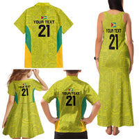Golden Jaguars Football Custom Family Matching Tank Maxi Dress and Hawaiian Shirt Proud of Guyana - Wonder Print Shop