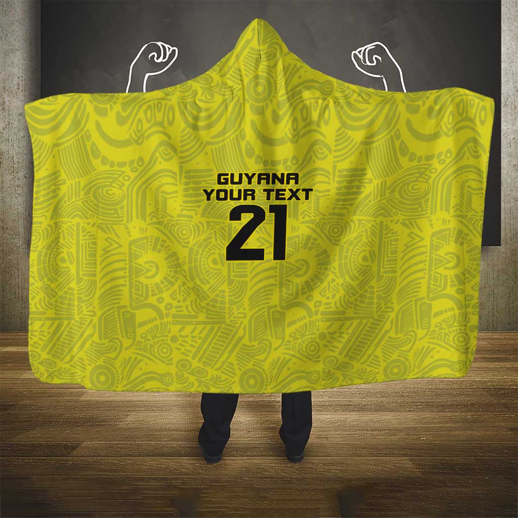 Golden Jaguars Football Custom Hooded Blanket Proud of Guyana - Wonder Print Shop