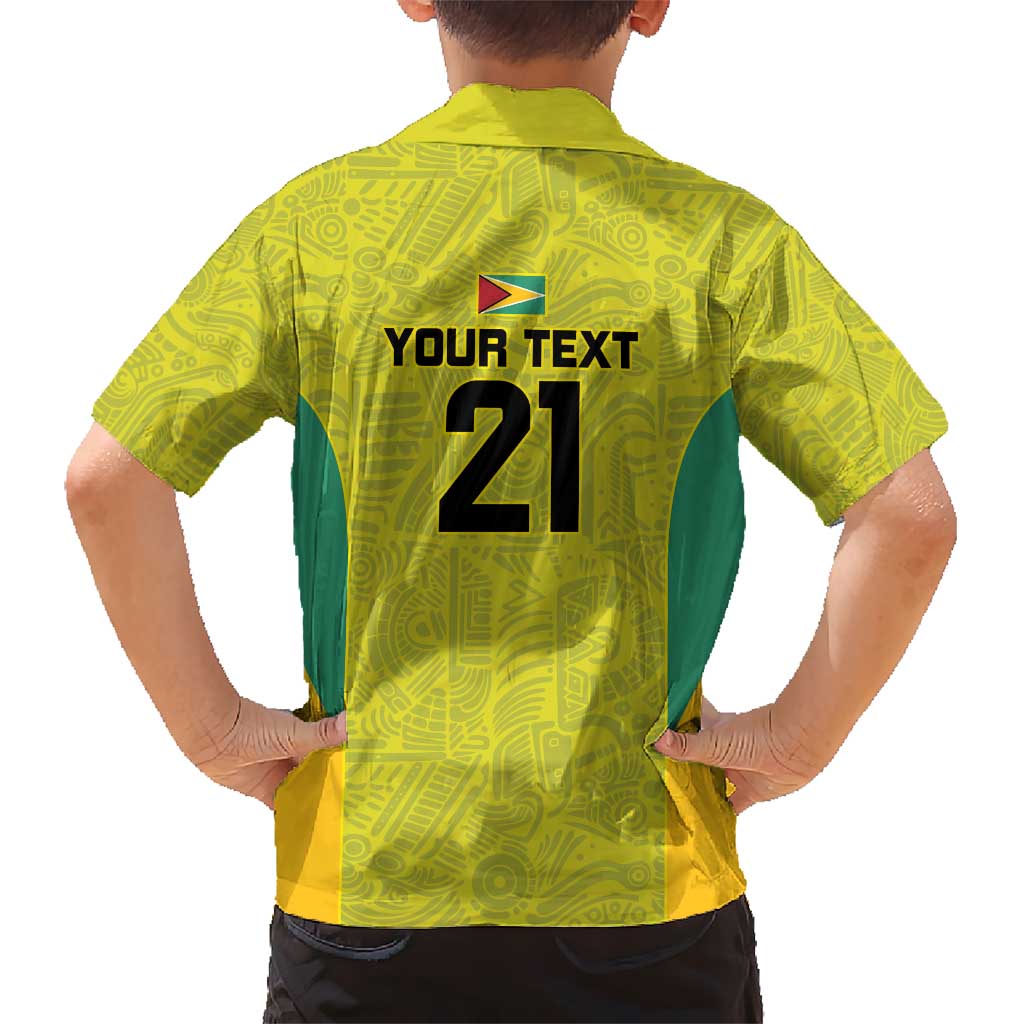 Golden Jaguars Football Custom Kid Hawaiian Shirt Proud of Guyana - Wonder Print Shop