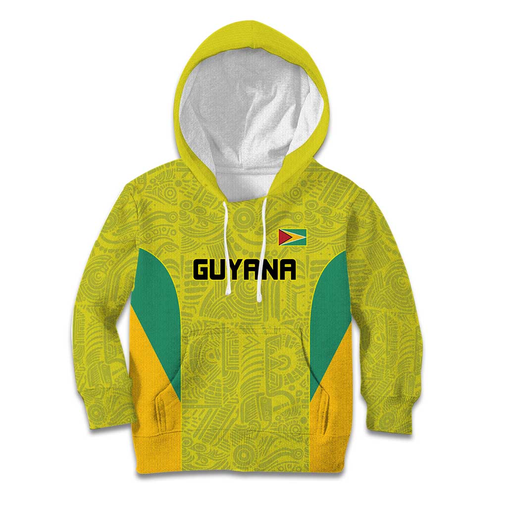Golden Jaguars Football Custom Kid Hoodie Proud of Guyana - Wonder Print Shop