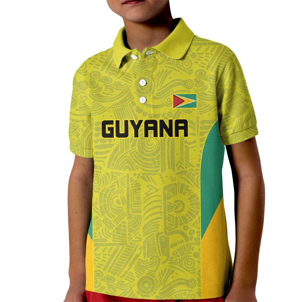 Golden Jaguars Football Custom Kid Polo Shirt Proud of Guyana - Wonder Print Shop