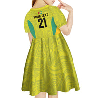 Golden Jaguars Football Custom Kid Short Sleeve Dress Proud of Guyana - Wonder Print Shop