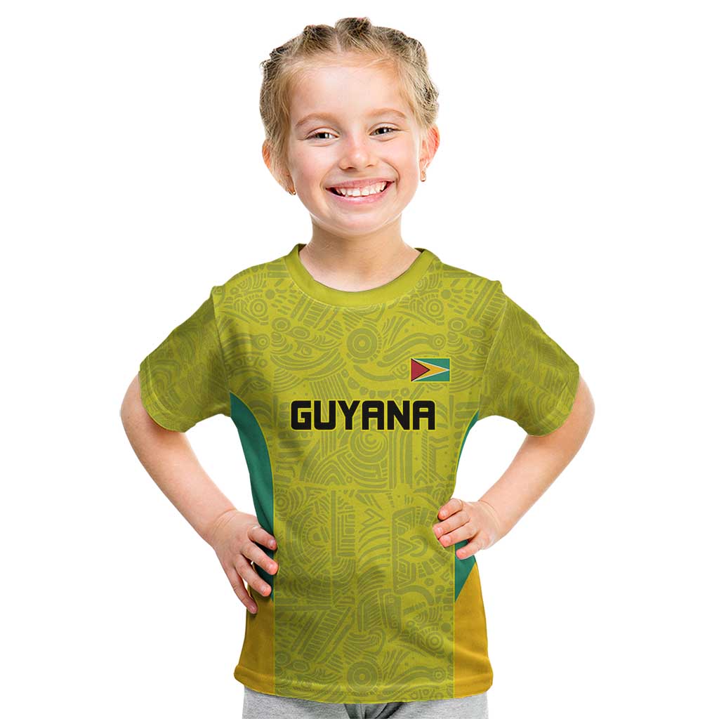 Golden Jaguars Football Custom Kid T Shirt Proud of Guyana - Wonder Print Shop