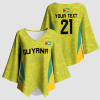 Golden Jaguars Football Custom Kimono Sleeve Blouse Proud of Guyana - Wonder Print Shop