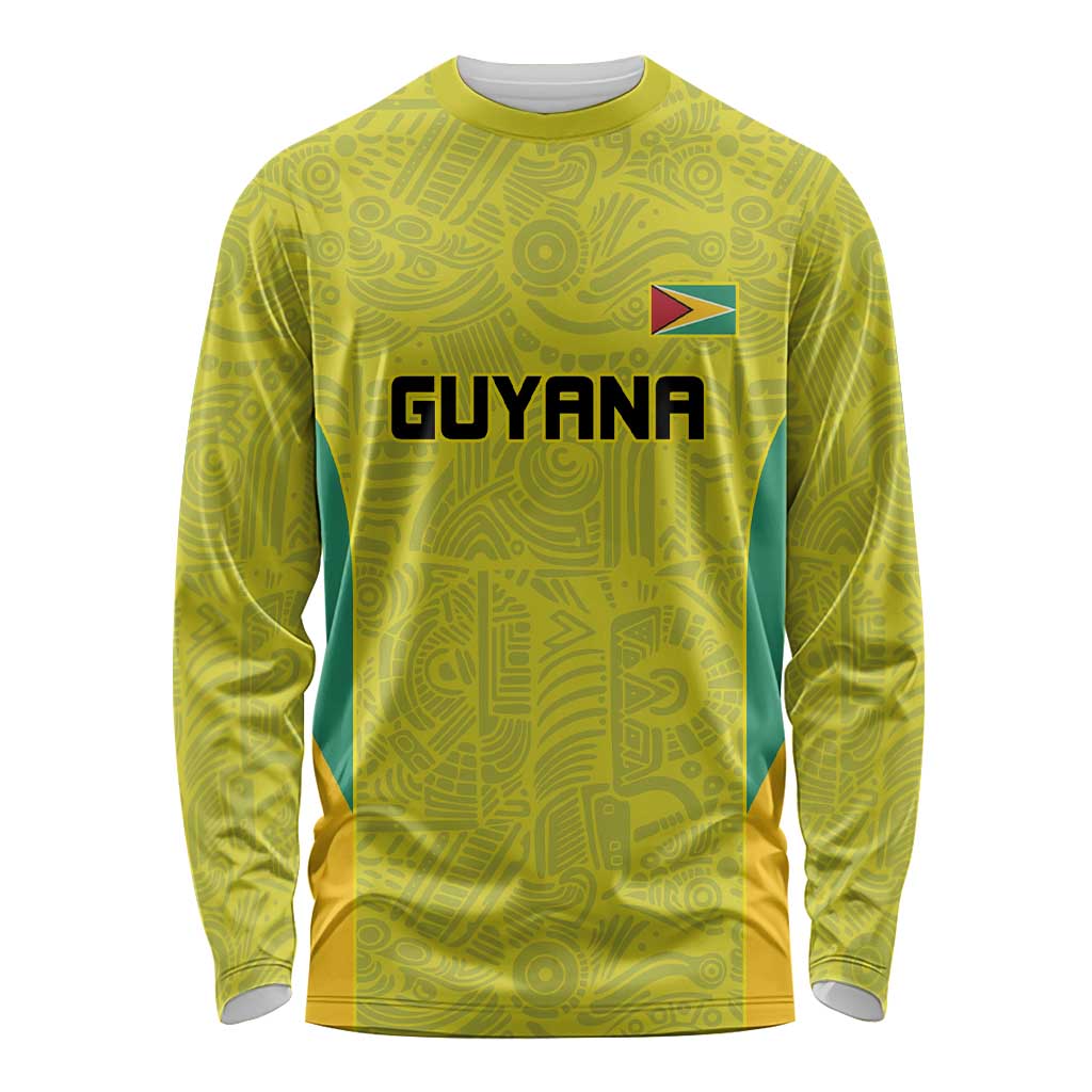 Golden Jaguars Football Custom Long Sleeve Shirt Proud of Guyana - Wonder Print Shop