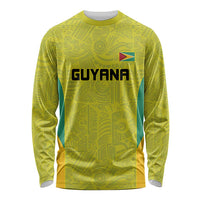 Golden Jaguars Football Custom Long Sleeve Shirt Proud of Guyana - Wonder Print Shop