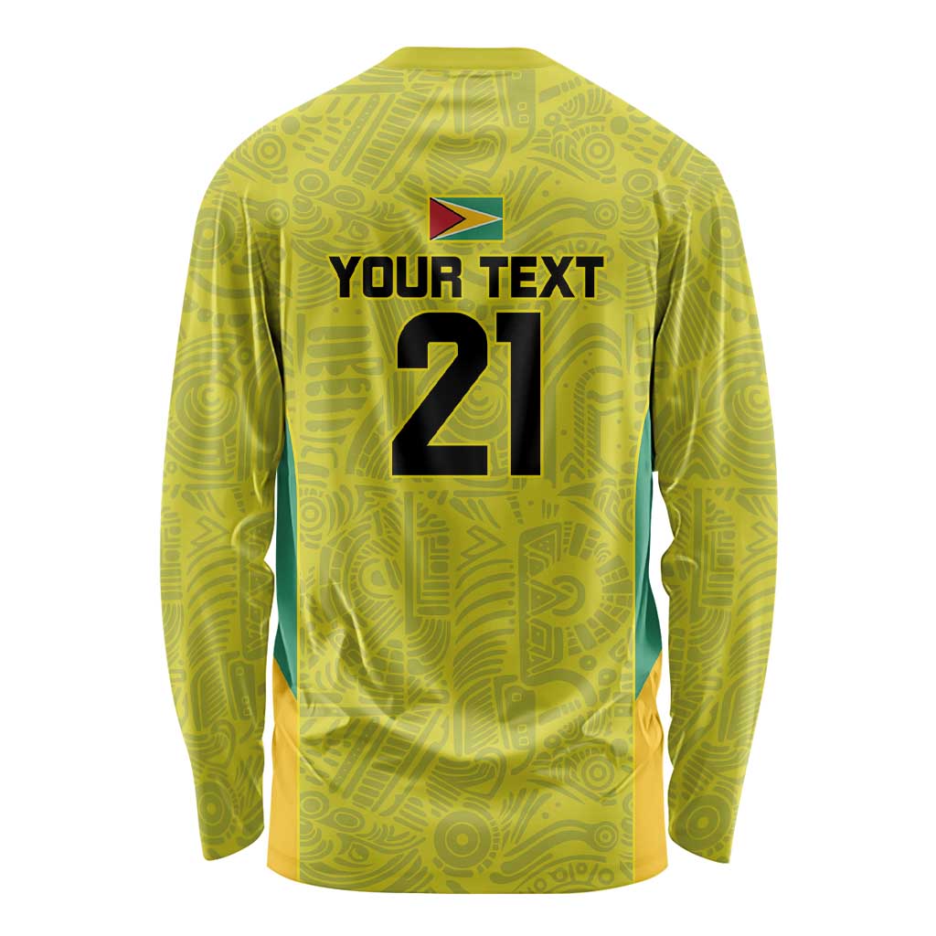 Golden Jaguars Football Custom Long Sleeve Shirt Proud of Guyana - Wonder Print Shop