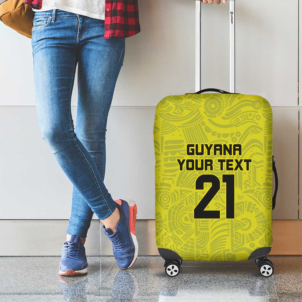Golden Jaguars Football Custom Luggage Cover Proud of Guyana - Wonder Print Shop