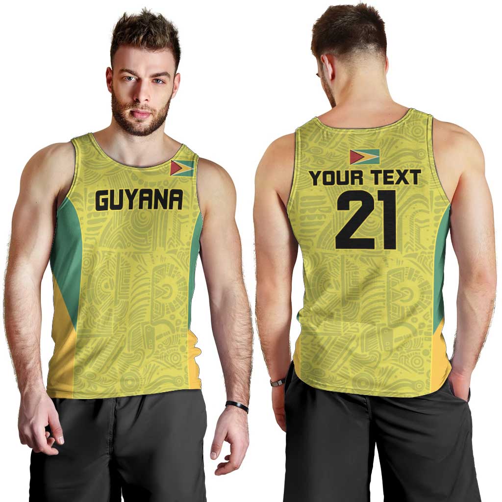 Golden Jaguars Football Custom Men Tank Top Proud of Guyana - Wonder Print Shop