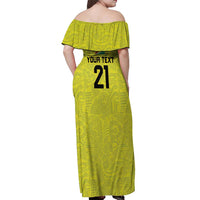 Golden Jaguars Football Custom Off Shoulder Maxi Dress Proud of Guyana - Wonder Print Shop