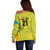 Golden Jaguars Football Custom Off Shoulder Sweater Proud of Guyana - Wonder Print Shop