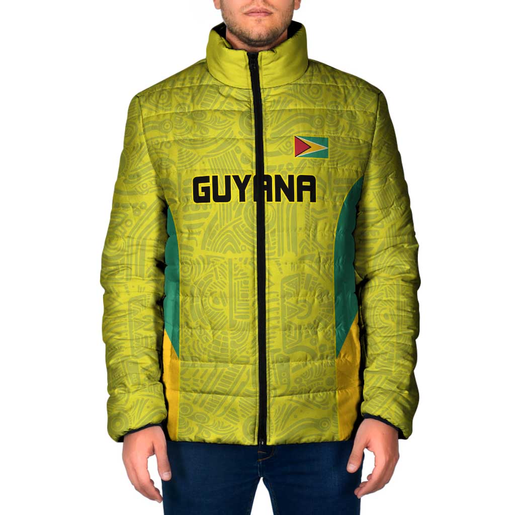 Golden Jaguars Football Custom Padded Jacket Proud of Guyana - Wonder Print Shop