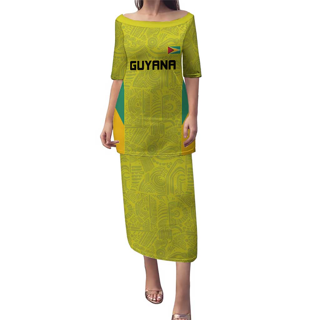 Golden Jaguars Football Custom Puletasi Proud of Guyana - Wonder Print Shop