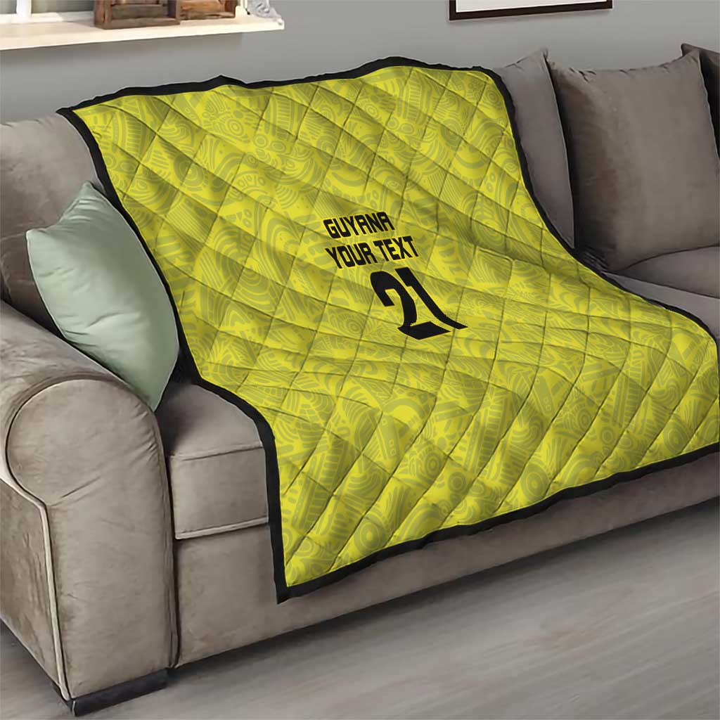 Golden Jaguars Football Custom Quilt Proud of Guyana - Wonder Print Shop