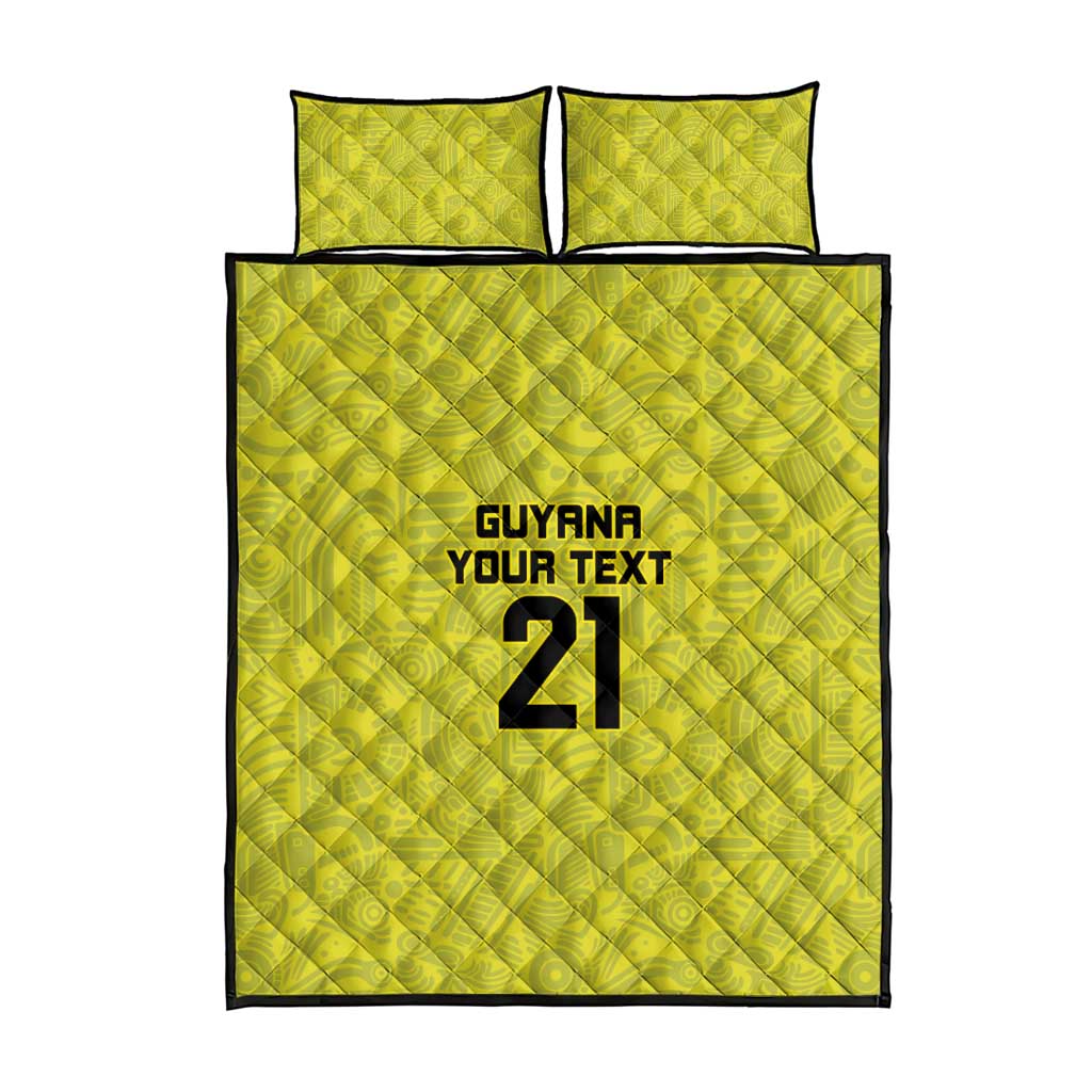 Golden Jaguars Football Custom Quilt Bed Set Proud of Guyana - Wonder Print Shop