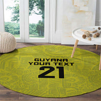 Golden Jaguars Football Custom Round Carpet Proud of Guyana - Wonder Print Shop