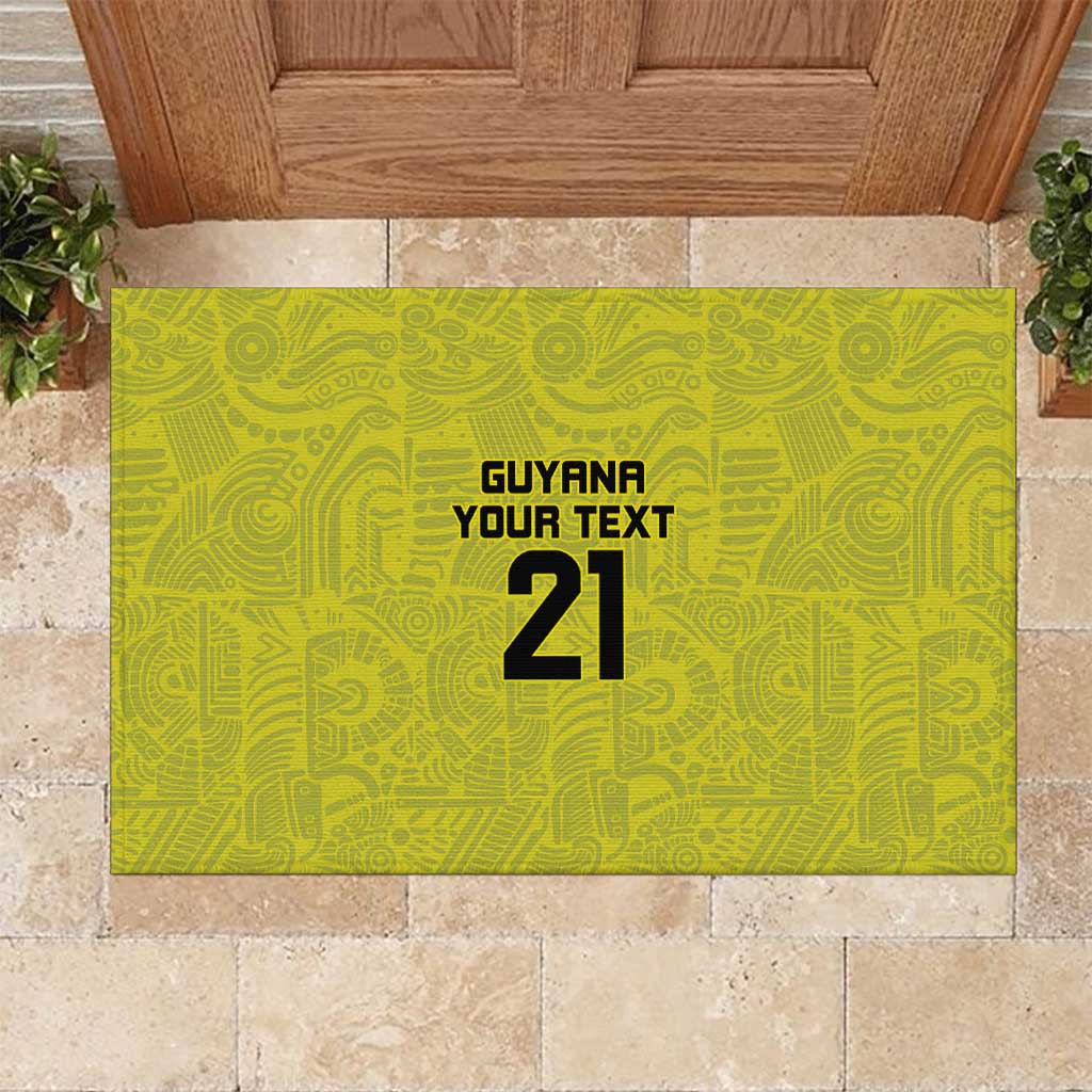 Golden Jaguars Football Custom Rubber Doormat Proud of Guyana - Wonder Print Shop