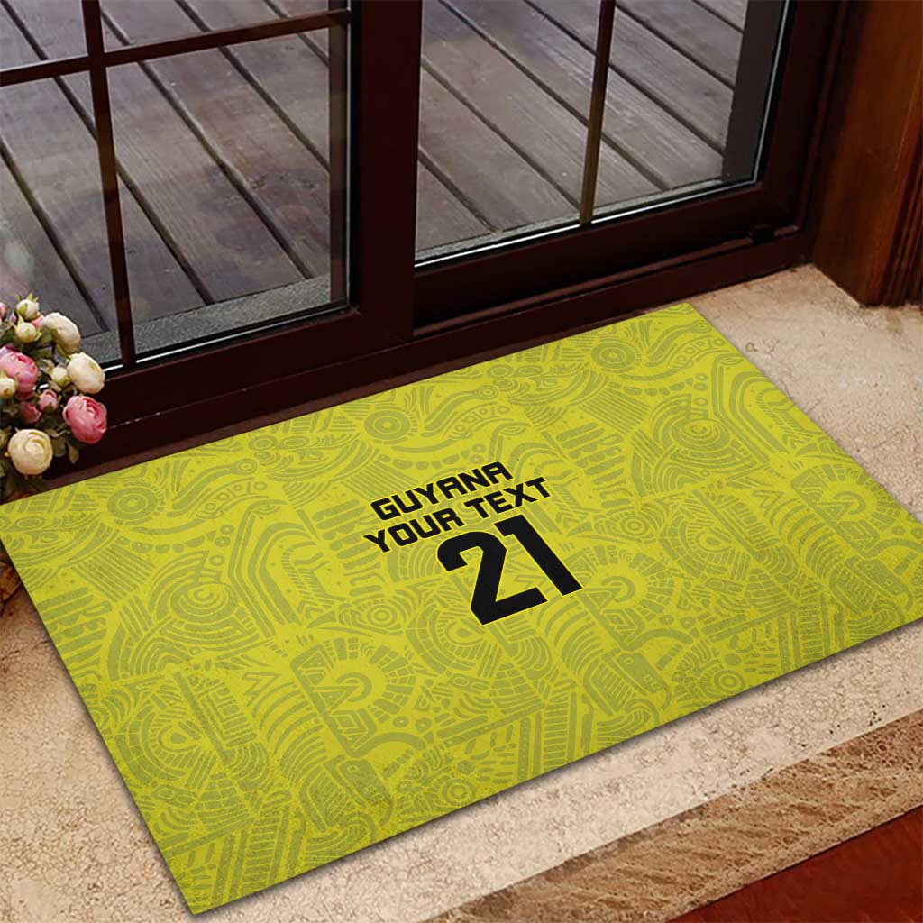 Golden Jaguars Football Custom Rubber Doormat Proud of Guyana - Wonder Print Shop