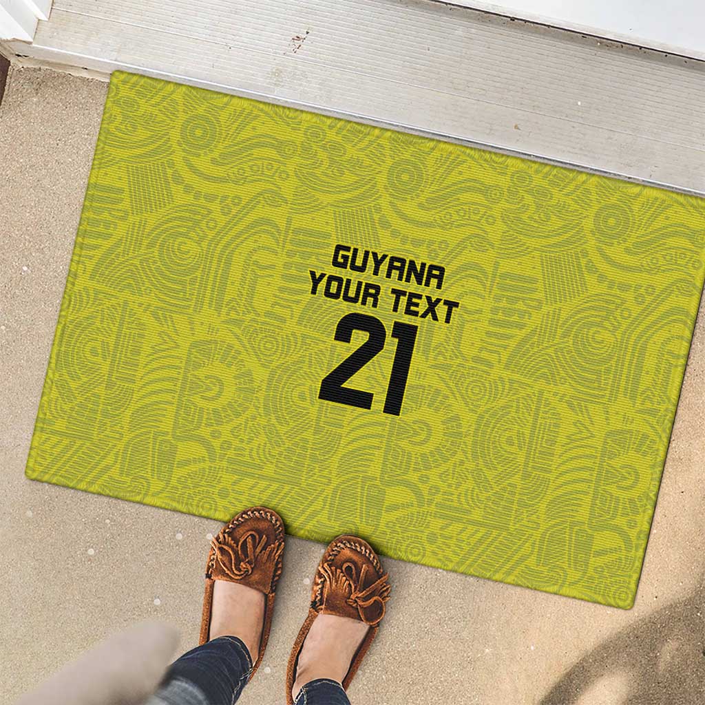 Golden Jaguars Football Custom Rubber Doormat Proud of Guyana - Wonder Print Shop