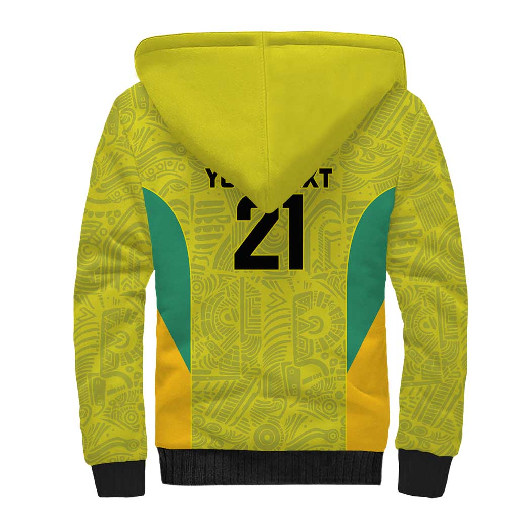 Golden Jaguars Football Custom Sherpa Hoodie Proud of Guyana - Wonder Print Shop