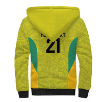 Golden Jaguars Football Custom Sherpa Hoodie Proud of Guyana - Wonder Print Shop