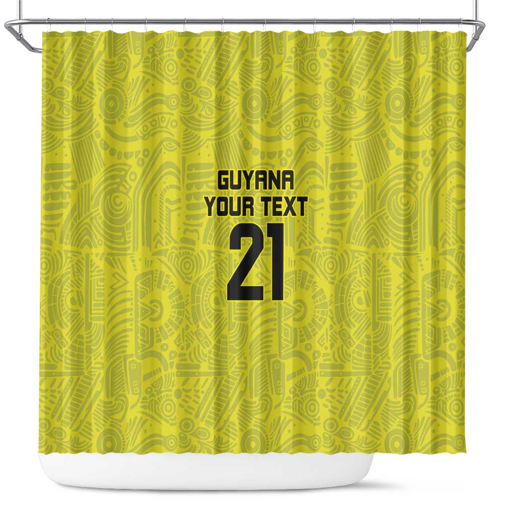 Golden Jaguars Football Custom Shower Curtain Proud of Guyana - Wonder Print Shop