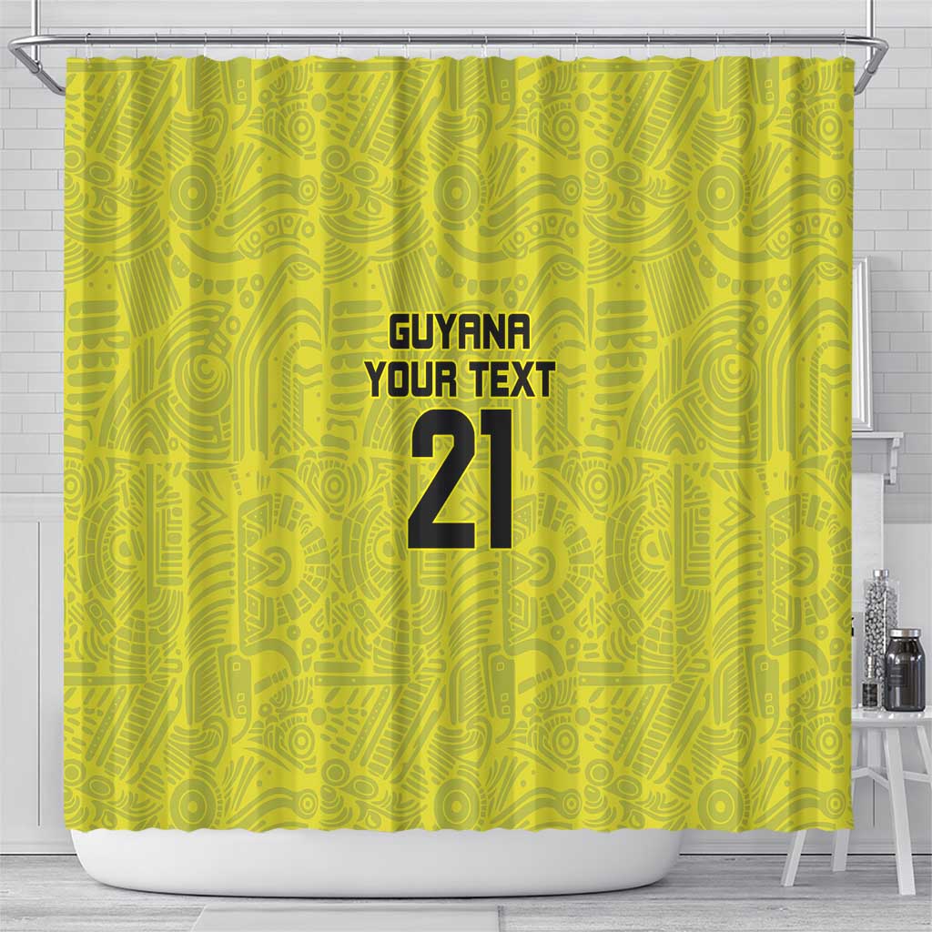 Golden Jaguars Football Custom Shower Curtain Proud of Guyana - Wonder Print Shop