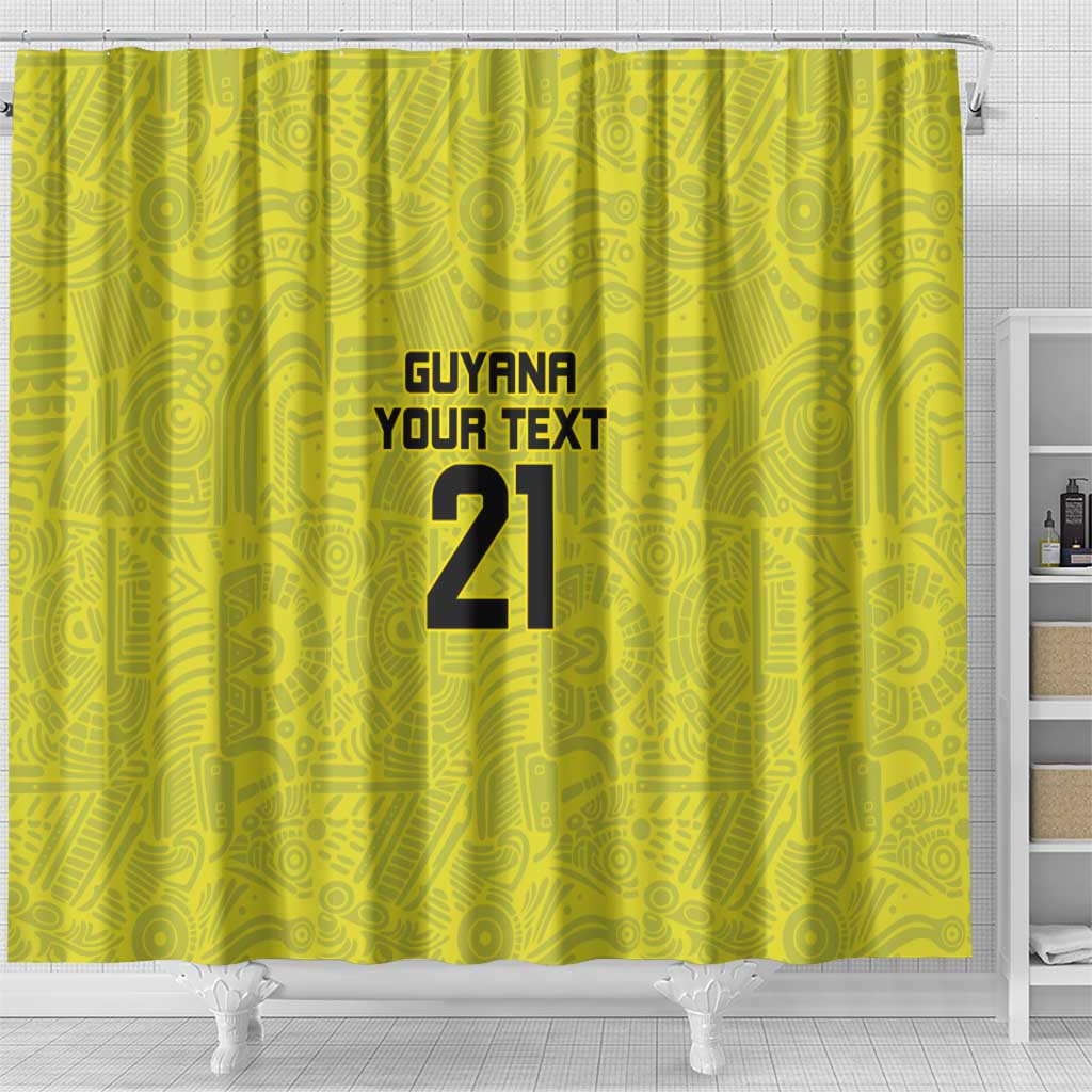 Golden Jaguars Football Custom Shower Curtain Proud of Guyana - Wonder Print Shop