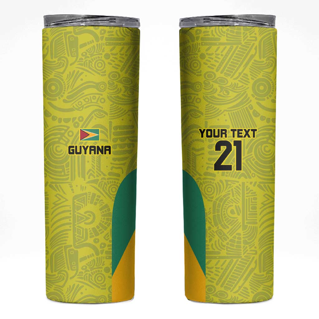 Golden Jaguars Football Custom Skinny Tumbler Proud of Guyana - Wonder Print Shop
