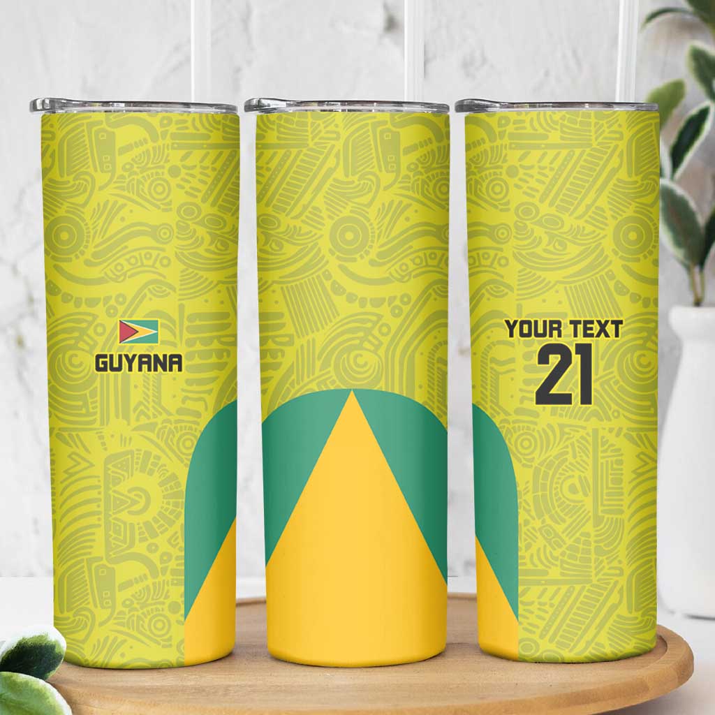 Golden Jaguars Football Custom Skinny Tumbler Proud of Guyana - Wonder Print Shop