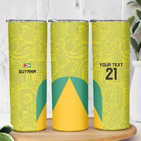 Golden Jaguars Football Custom Skinny Tumbler Proud of Guyana - Wonder Print Shop