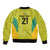 Golden Jaguars Football Custom Sleeve Zip Bomber Jacket Proud of Guyana - Wonder Print Shop