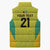 Golden Jaguars Football Custom Sleeveless Puffer Jacket Proud of Guyana - Wonder Print Shop